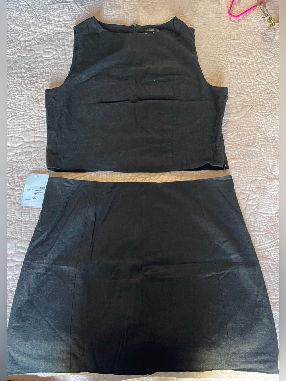 Forever 21 Black Mini Skirt Set - Sleek A-Line